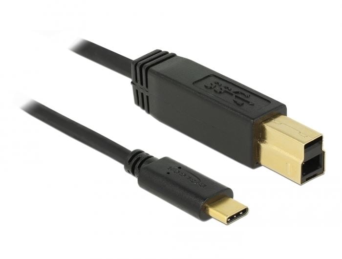 Delock 83675 USB 3.1 Gen 2 Type-C > Type-B kábel 1m fekete Delock 83675 USB 3.1 Gen 2 Type-C > Type-B kábel 1m fekete