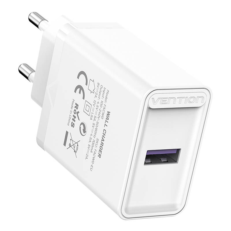 Vention FACW0-EU USB  22.5W  Hálózati töltő Fehér