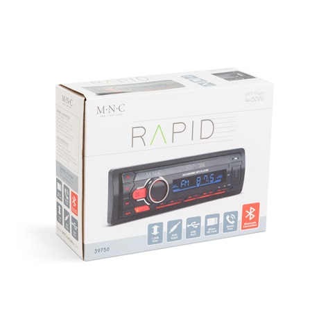 MNC 39750 FEJEGYSÉG "RAPID" - 1 DIN - 4 X 50 W - BT - MP3 - AUX - SD - USB MNC 39750 FEJEGYSÉG "RAPID" - 1 DIN - 4 X 50 W - BT - MP3 - AUX - SD - USB
