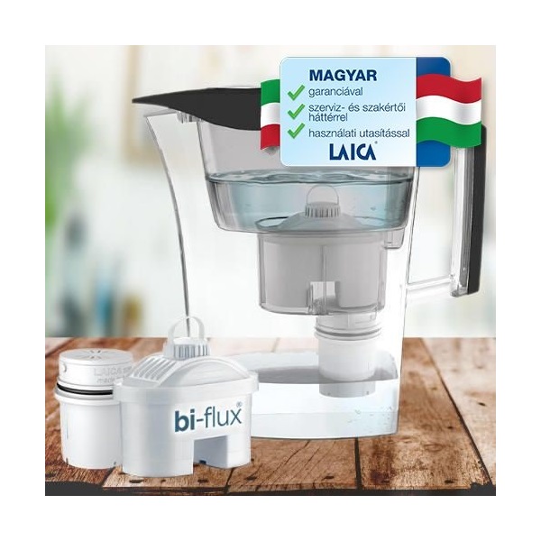 Laica Predator vízszűrő kancsó Germ-STOP baktériumszűrő betéttel fekete (UFSAB02)