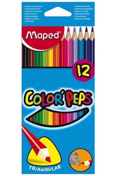 Színes ceruza készlet, háromszögletű, MAPED "Color`Peps Star", 12 különböző szín Színes ceruza készlet, háromszögletű, MAPED "Color`Peps Star", 12 különböző szín