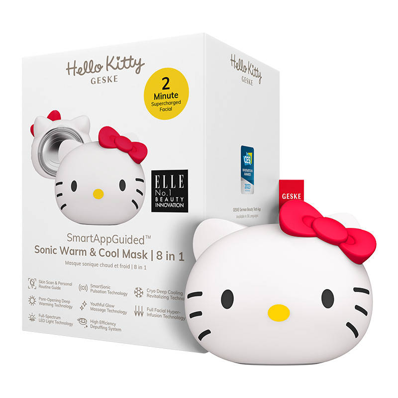 Sonic Facial Massager Warm & Cool 8 in 1 Geske with APP (hello kitty starlight)