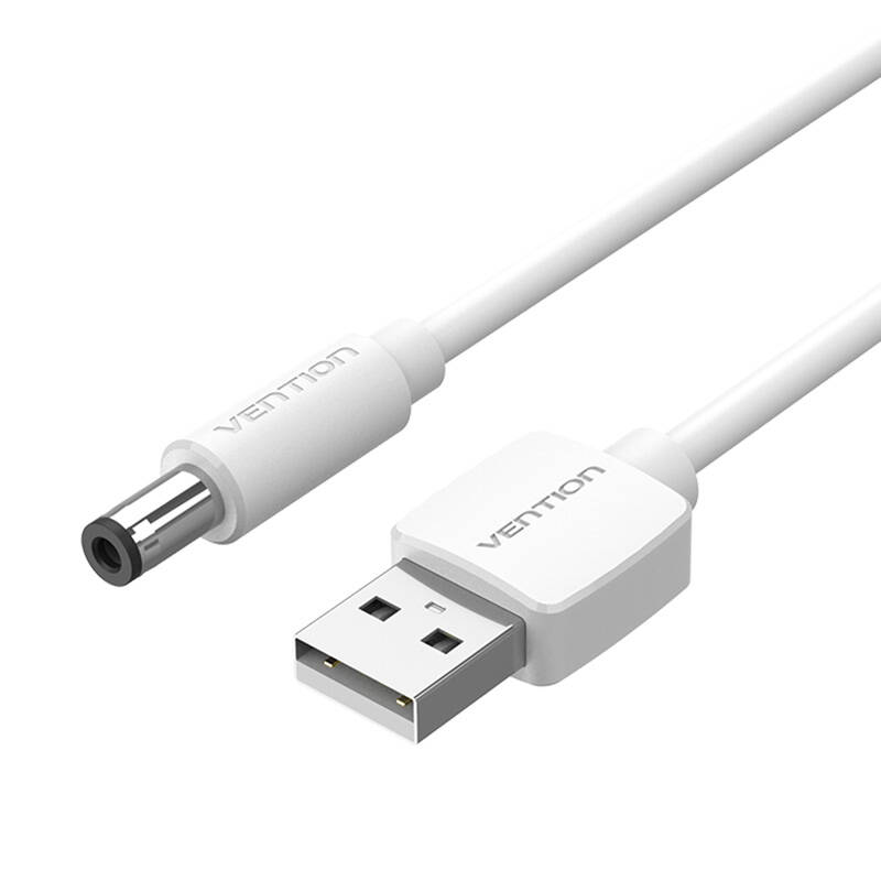 USB to DC 5.5mm Power Cable 1m Vention CEYWF (white)