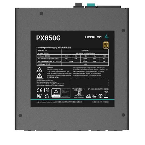  DeepCool 850W PX-G 80+ Gold ATX3.0  R-PX850G-FC0B-EU Tápegység