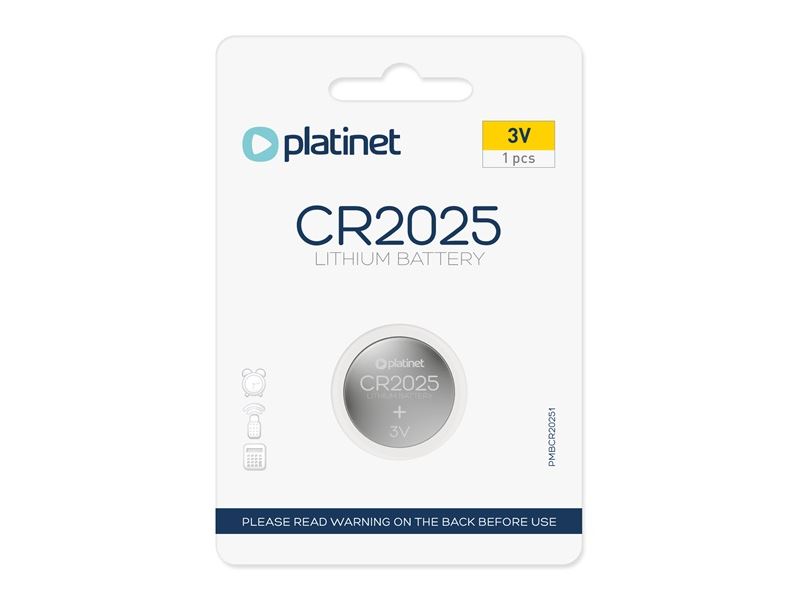 Platinet gombelem lithium CR2025 1db-os (PMBCR20251)