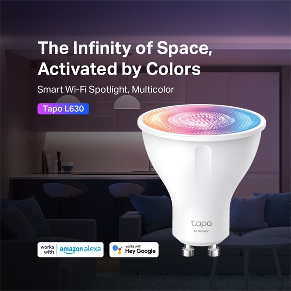 TP-LINK TAPO L630 LED Wi-Fi-s GU10 váltakozó színekkel Spotlight Izzó TP-LINK TAPO L630 LED Wi-Fi-s GU10 váltakozó színekkel Spotlight Izzó