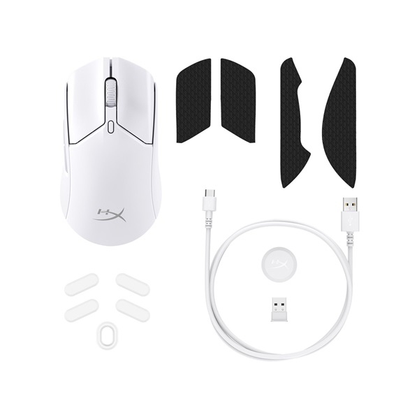 HyperX Pulsefire Haste 2 vezeték nélküli fehér gamer egér