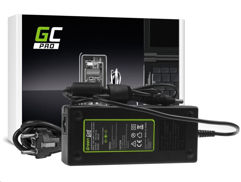 Green Cell PRO Notebook töltő Asus G56 G60 K73 K73S K73SD K73SV F 19V 6.3A 120W (AD22P) Green Cell PRO Notebook töltő Asus G56 G60 K73 K73S K73SD K73SV F 19V 6.3A 120W (AD22P)