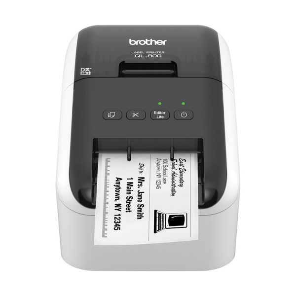 BROTHER Címkenyomtató QL-800 asztali thermál Fekete/Piros nyomtatás 148 mm/mp USB 300dpi PT Editor Lite DK címke BROTHER Címkenyomtató QL-800 asztali thermál Fekete/Piros nyomtatás 148 mm/mp USB 300dpi PT Editor Lite DK címke