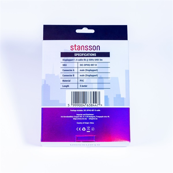 Stansson 3m Displayport Kábel Stansson 3m Displayport Kábel