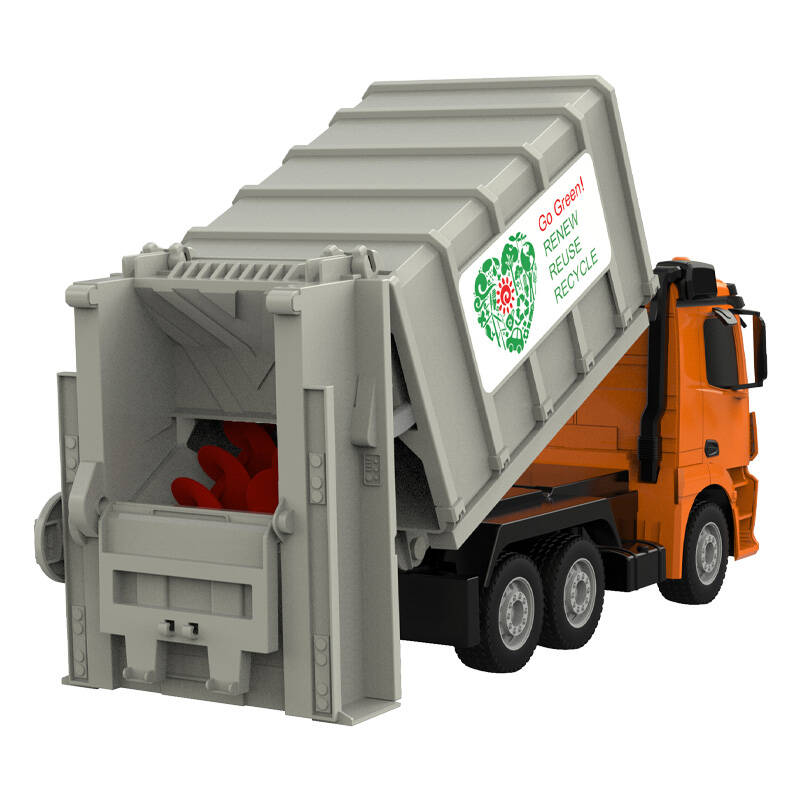 Remote control RC garbage truck 1:26 Double Eagle ( orange) Mercedes-Benz Antos E676-003