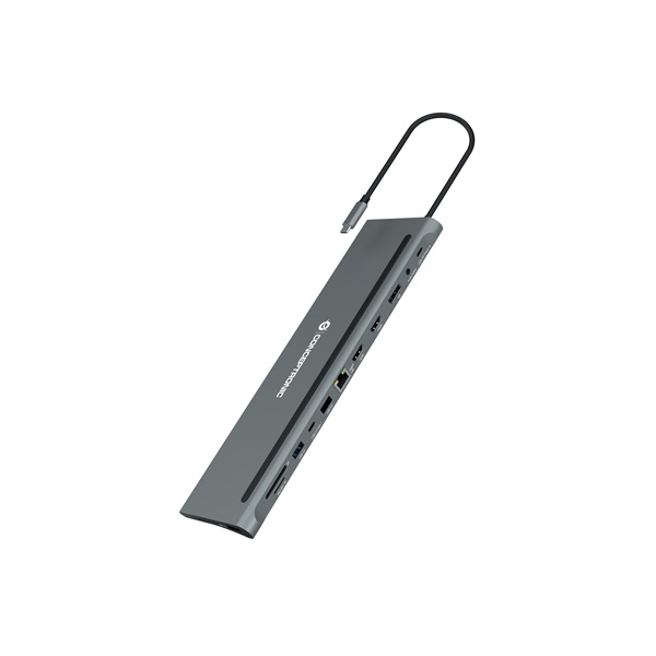 Conceptronic  DONN17G  USB-C to HDMI/DP/USB-C PD/USB-C data/USB 3.0/USB 2.0/SD/TF/GbE/AUX Notebook Dokkoló