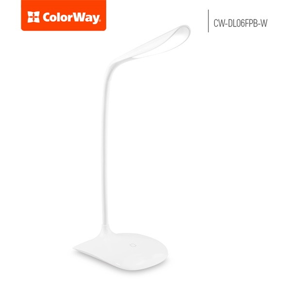 COLORWAY CW-DL06FPB-W Asztali LED lámpa beépített akkumulátor  Fehér 