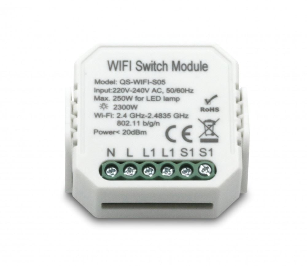 SMARTZILLA Tuya WIFI kapcsoló mögé rejthető 1 csatornás kapcsoló okosító (N) (2046401-1N)