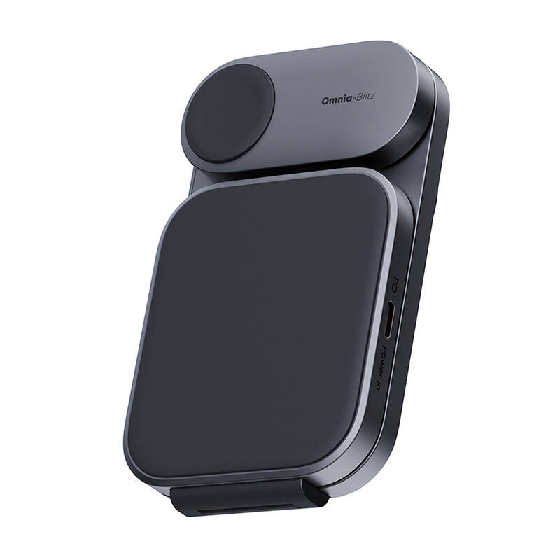 MagFusion Aukey LC-MC312, 15W Qi2  mágneses vezeték nélküli töltő 3 in 1 Szürke