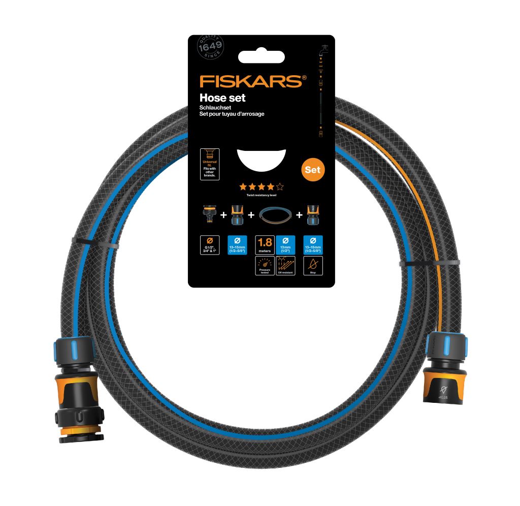 Fiskars 1057621 Tömlőszett 13mm (1/2") 1.8mm-es csatlakozókkal - Q4 Fiskars 1057621 Tömlőszett 13mm (1/2") 1.8mm-es csatlakozókkal - Q4
