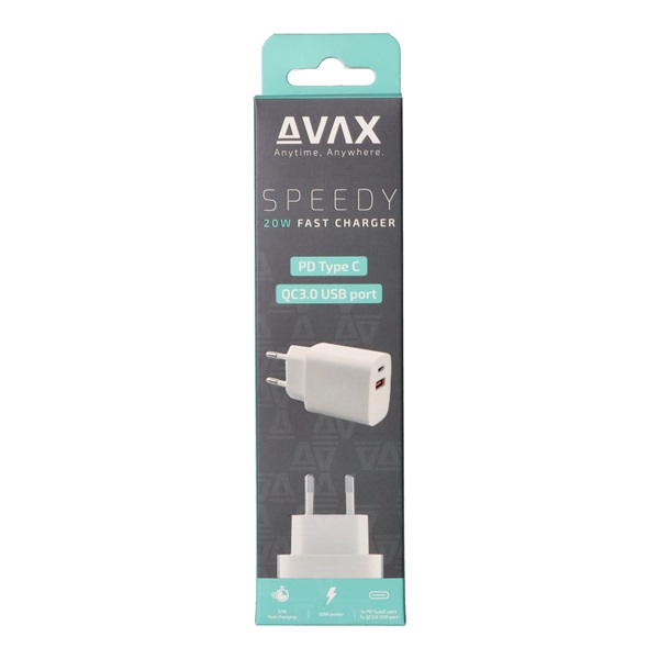 Avax CH320 Speedy USB/Type-C 20W fehér hálózati adapter
