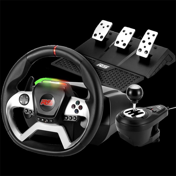 Spirit of Gamer Kormány   RACE WHEEL FORCE 1080RS  kormány+pedálok+váltó Fekete 