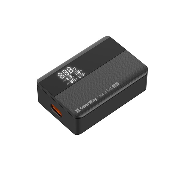 COLORWAY CW-CHS041PD-BK AC Charger Power Delivery GaN 2USB-A + 2USB TYPE-C 100W USB töltő Fekete COLORWAY CW-CHS041PD-BK AC Charger Power Delivery GaN 2USB-A + 2USB TYPE-C 100W USB töltő Fekete