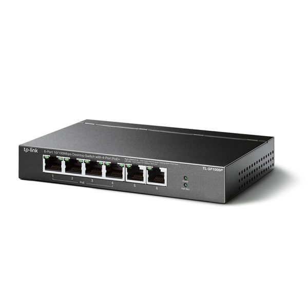 TP-Link TL-SF1006P 10/100Mbps 4 portos PoE+ switch TP-Link TL-SF1006P 10/100Mbps 4 portos PoE+ switch