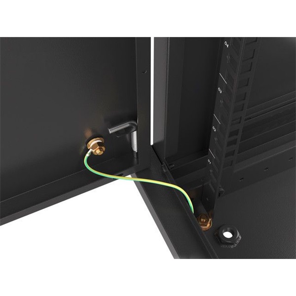 Lanberg WF01-6409-00B 19" 9U SZÉL:600 MÉLY:450 MAG:512 lapraszerelt fémajtós fekete fali rack szekrény