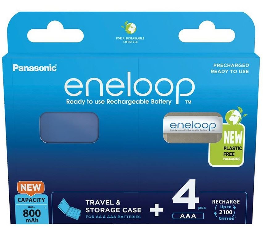 Panasonic Eneloop 1.2V AAA Ni-Mh 800mAh akku (4db) + tok (BK-4MCDEC4BE)