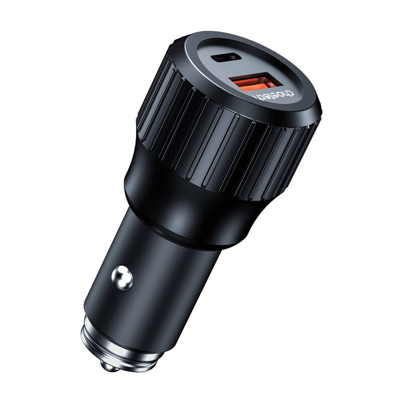 Choetech 63W Dual USB-C 45w + USB-A 18w gyors autós töltő Fekete 
