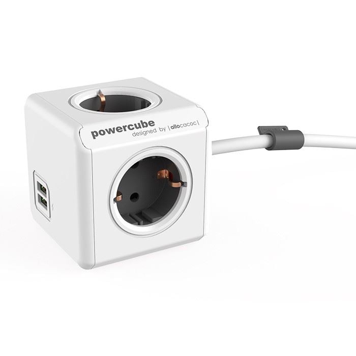 Allocacoc PowerCube Extended USB hálózati elosztó 1.5m fehér-szürke (1402GY/DEEUPC) Allocacoc PowerCube Extended USB hálózati elosztó 1.5m fehér-szürke (1402GY/DEEUPC)