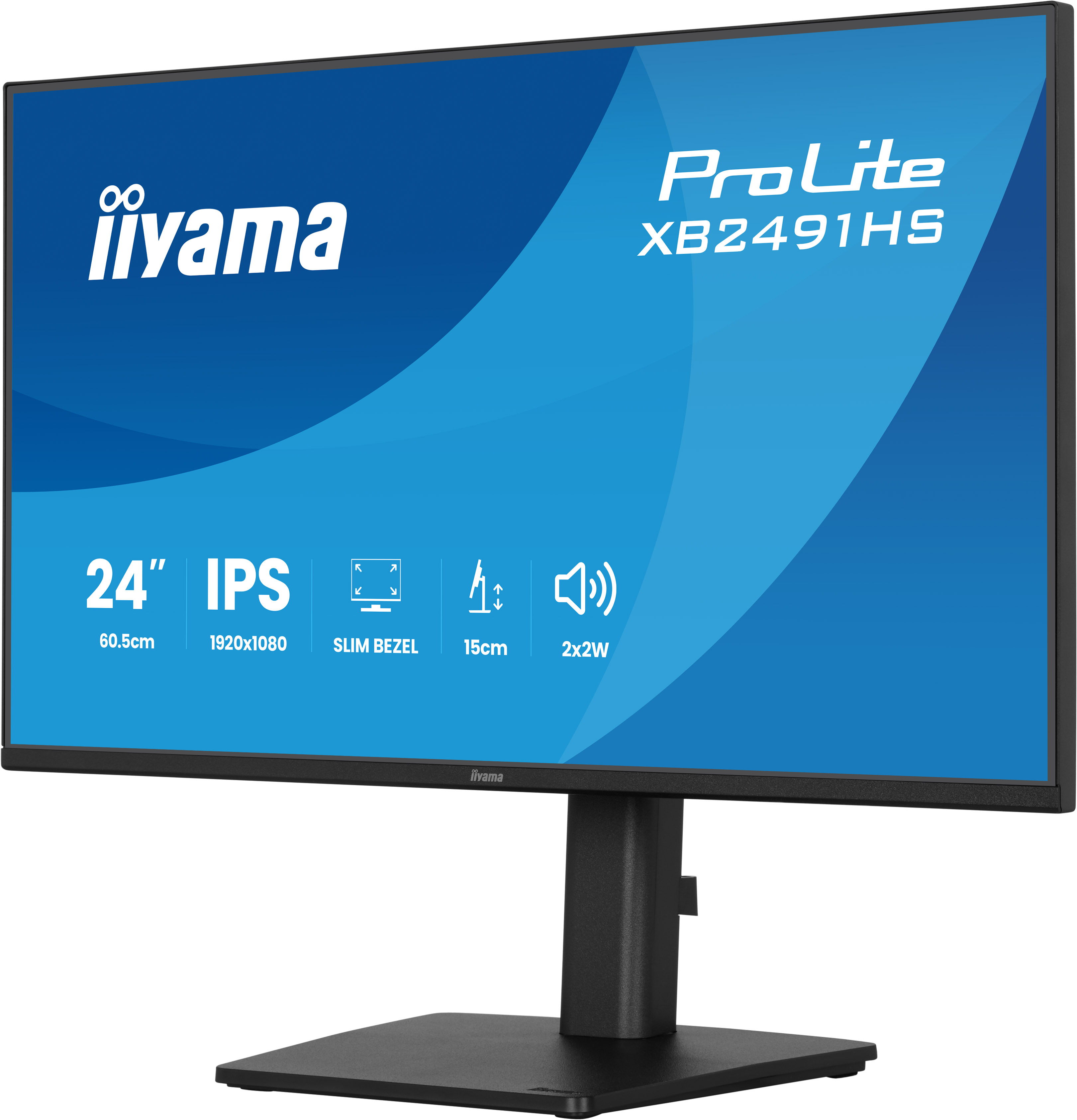 iiyama 23,8" ProLite XB2491HS-B1 Monitor - 1920x1080, Full HD, LED, IPS, 120Hz, 1ms, Hangszóró, Pivot, Fekete