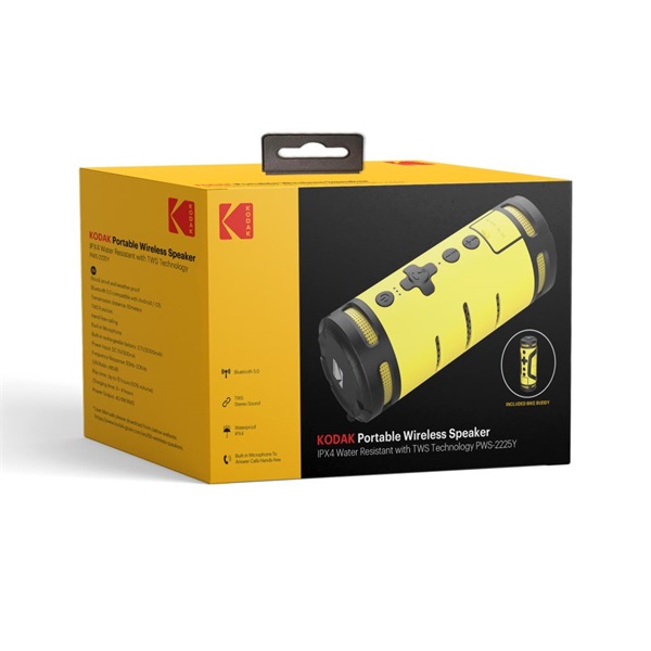 Kodak  6W teljesítmény  3.7V/2000mAh akkumulátor kulacstartóval kerékpárra hordozható hangfal
