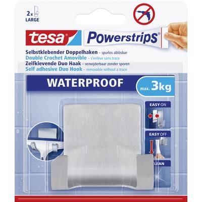 Vízálló vízlehúzó fali tartó, fém, Tesa Powerstrips 59710 1 db Vízálló vízlehúzó fali tartó, fém, Tesa Powerstrips 59710 1 db