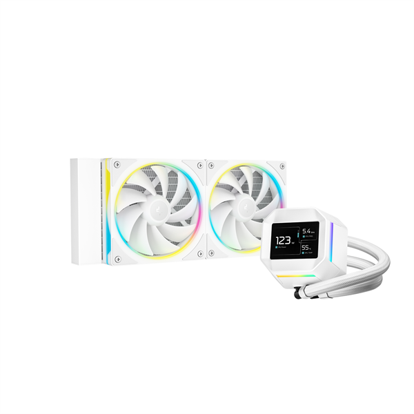 DeepCool  LM240 WH max 36.07dB  max. 112,52 m3/h  2x12cm LED kijelző CPU Water Cooler Fehér