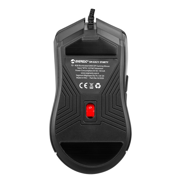 Everest SM-GX21 STARTY   optikai  RGB LED Gamer Egér Fekete