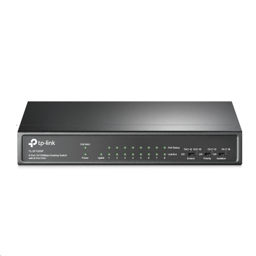 TP-Link TL-SF1009P 10/100Mbps 8 portos PoE+ switch TP-Link TL-SF1009P 10/100Mbps 8 portos PoE+ switch