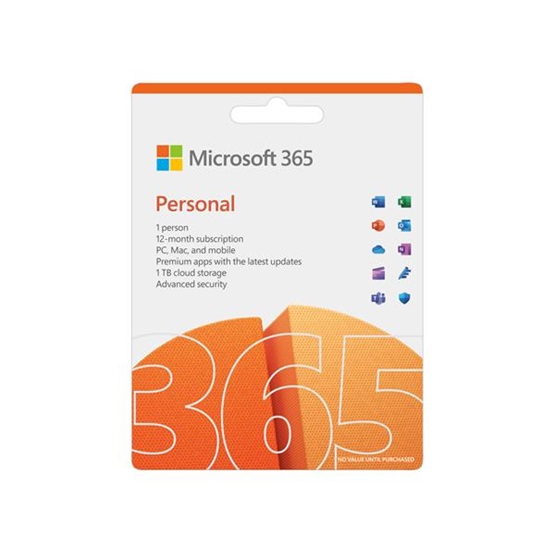 SW MS Office M365 Personal ENG Subscr P10 Eurozone 1 License Medialess 1 year SW MS Office M365 Personal ENG Subscr P10 Eurozone 1 License Medialess 1 year