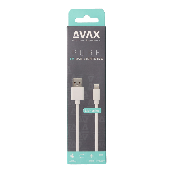  AVAX CB104W PURE  2.1A 1m USB A-Lightning kábel  Fehér 