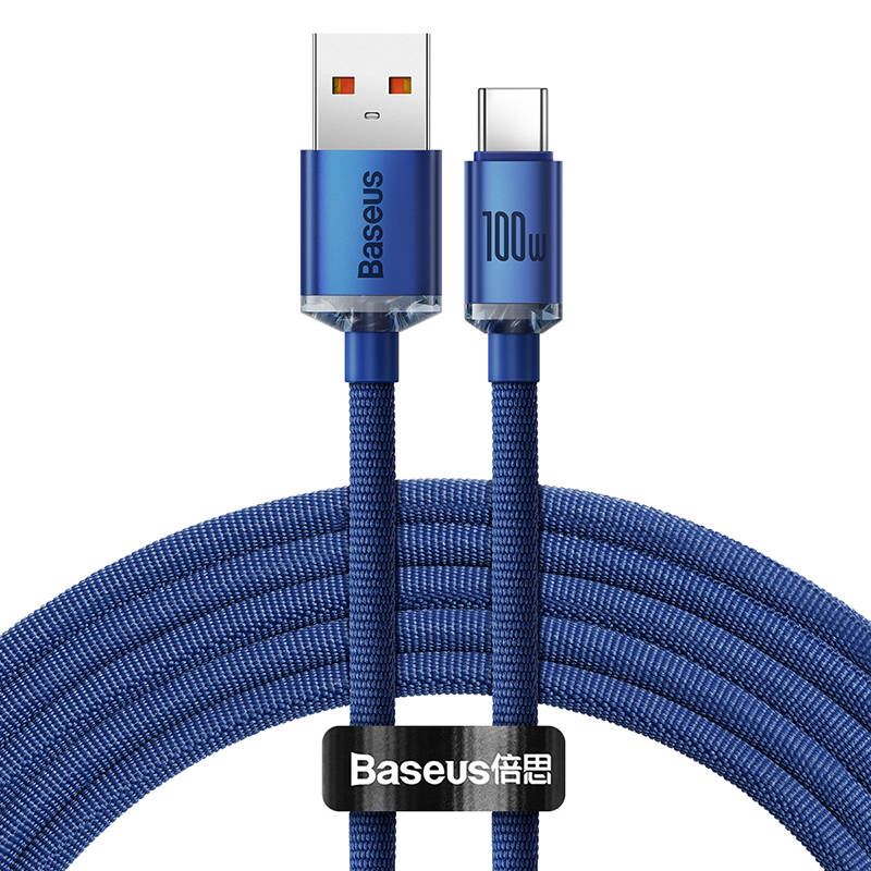 Baseus Crystal Shine USB-A - USB-C kábel 5A 1.2m kék (CAJY000403)