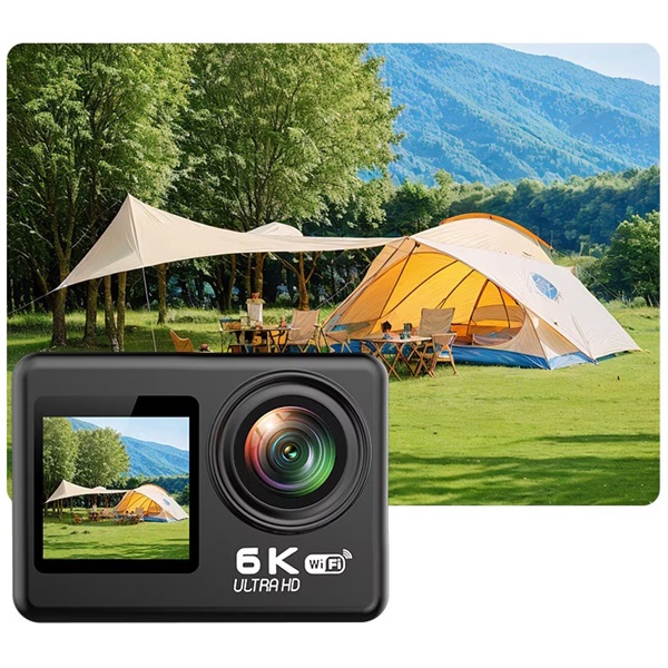 BLACKBIRD BH1696 Dual Screen érintő képernyő  távirányító V6 6K Wifi  Akció kamera Fekete
