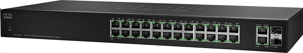 Cisco SF112-24 24 port 10/100Mbps asztali Switch Gigabit Uplink porttal Cisco SF112-24 24 port 10/100Mbps asztali Switch Gigabit Uplink porttal