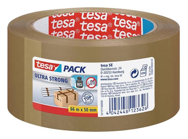 Tesa Csomagolószalag, 50 mm x 66 m,  "Ultra Strong", barna (TESCS57177)