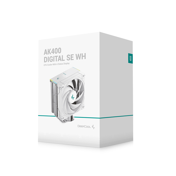 DeepCool  AK400 DIGITAL SE WH 28 dB  max, 117,21 m3/h  4pin csatlakozó  4 db heatpipe  12cm  PWM CPU Cooler