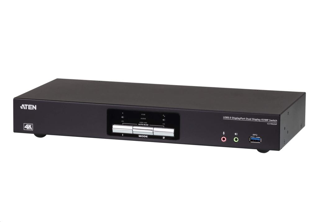 ATEN KVMP Switch 2-Port USB 3.0 4K DisplayPort Dual Display (CS1942DP-AT-G) ATEN KVMP Switch 2-Port USB 3.0 4K DisplayPort Dual Display (CS1942DP-AT-G)
