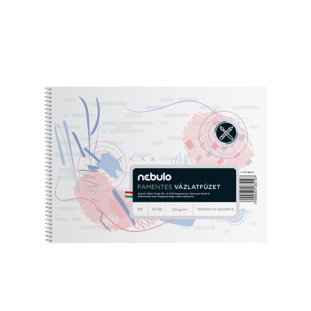Nebuló Vázlatfüzet B5, spirálos, 120g,  (P-VFM-B5/32)