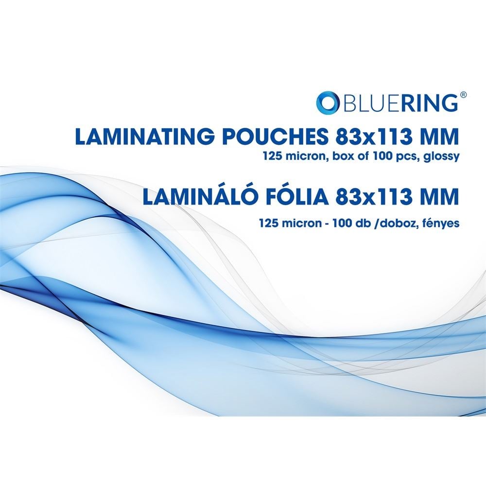 Bluering lamináló fólia 83x113mm, 125 micron, 100db/doboz (LAMM83113125MIC)