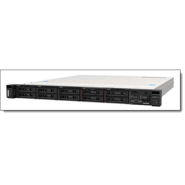 LENOVO rack szerver SR250 V3 (2.5"), 8C E-2468 2.6GHz, 1x32GB, NoHDD, 5350-8i, XCC2: P, 1x800W.