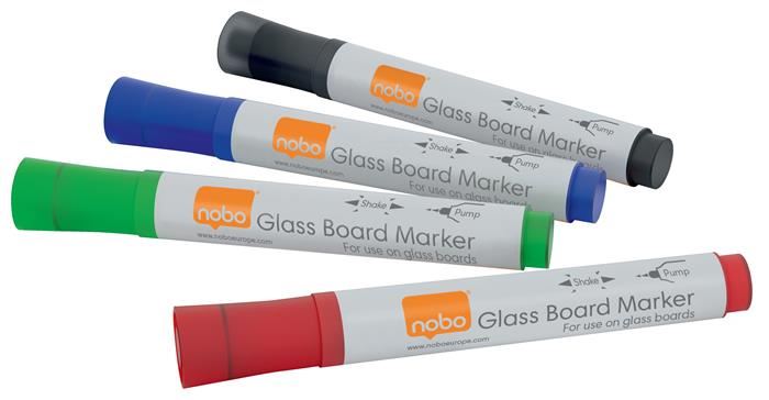 Üvegtábla marker, NOBO, 4 különböző szín Üvegtábla marker, NOBO, 4 különböző szín
