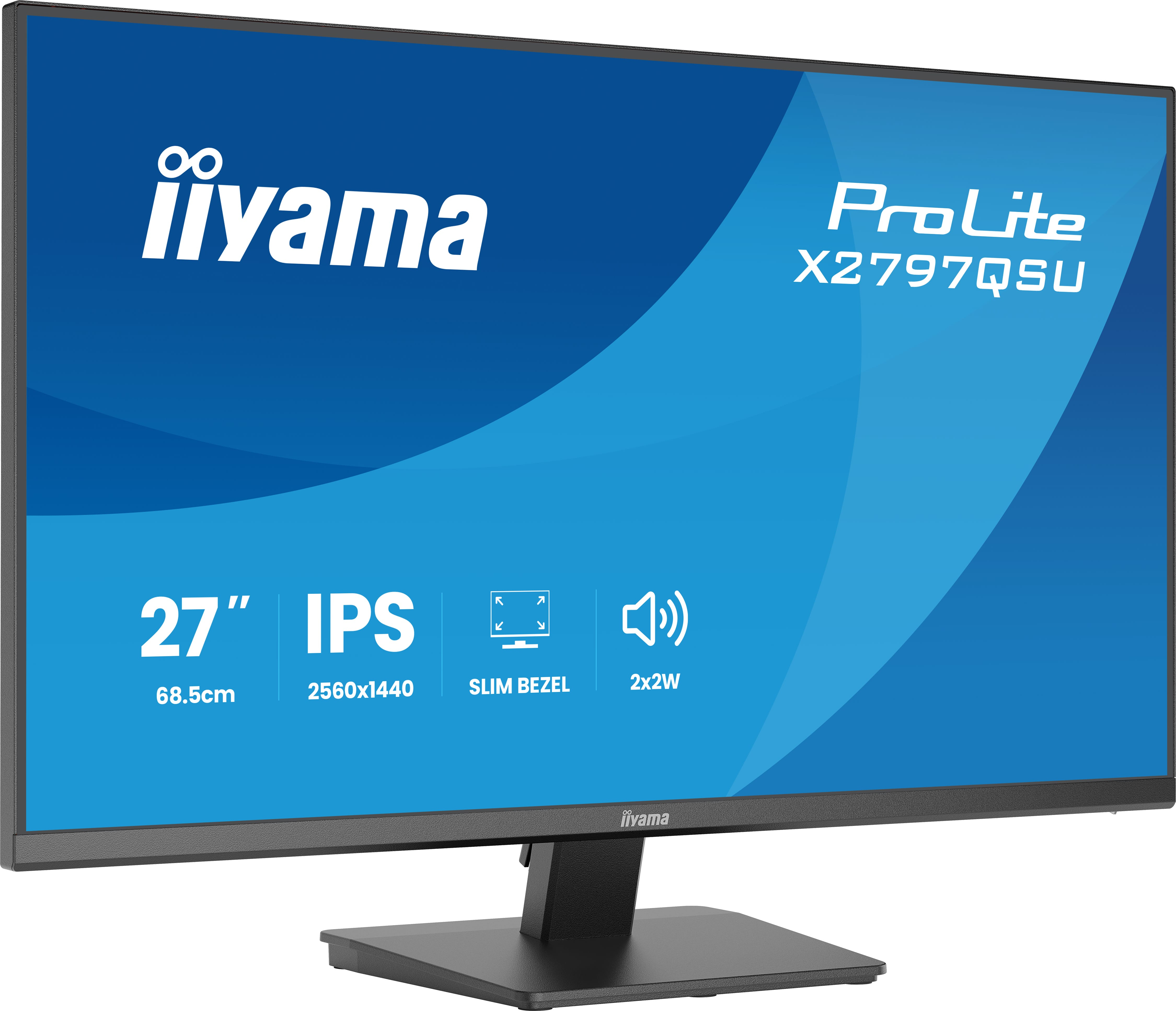 iiyama 27" ProLite X2797QSU-B1 IPS LED Monitor - 2560x1440, QHD, 75Hz, 1ms, Hangszóró, Fekete