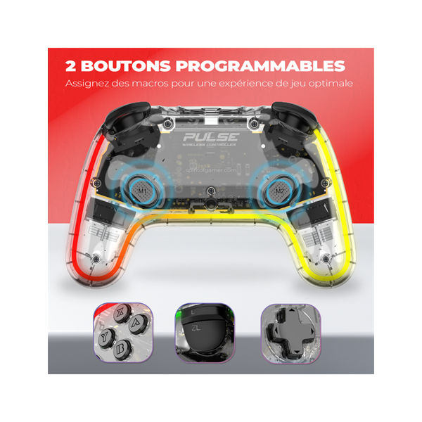 Spirit of Gamer Gamepad Vezeték Nélküli   Pulse Bluetooth   Vibration PC/iOS/Android kompatibilis Fekete-kék 
