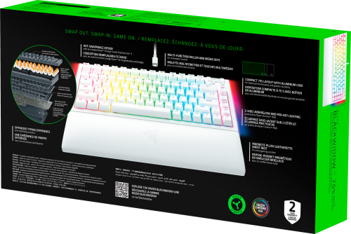Razer BlackWidow V4 75%   US Layout Fehér