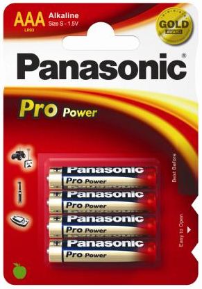 Panasonic 1.5V Alkáli AAA ceruza elem Pro power (4db / csomag) (LR03PPG/4BP) Panasonic 1.5V Alkáli AAA ceruza elem Pro power (4db / csomag) (LR03PPG/4BP)